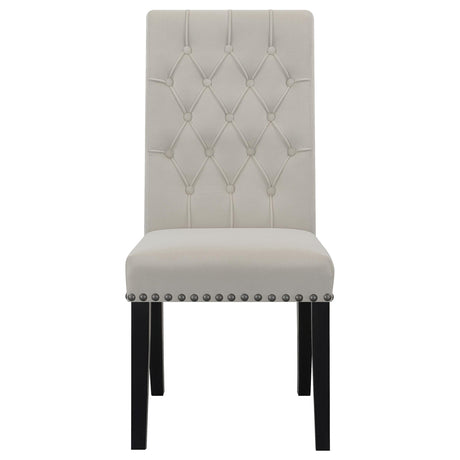  Coaster Furniture Alana 115182 Velvet Upholstered Dining Side Chair - Sand IMAGE 2