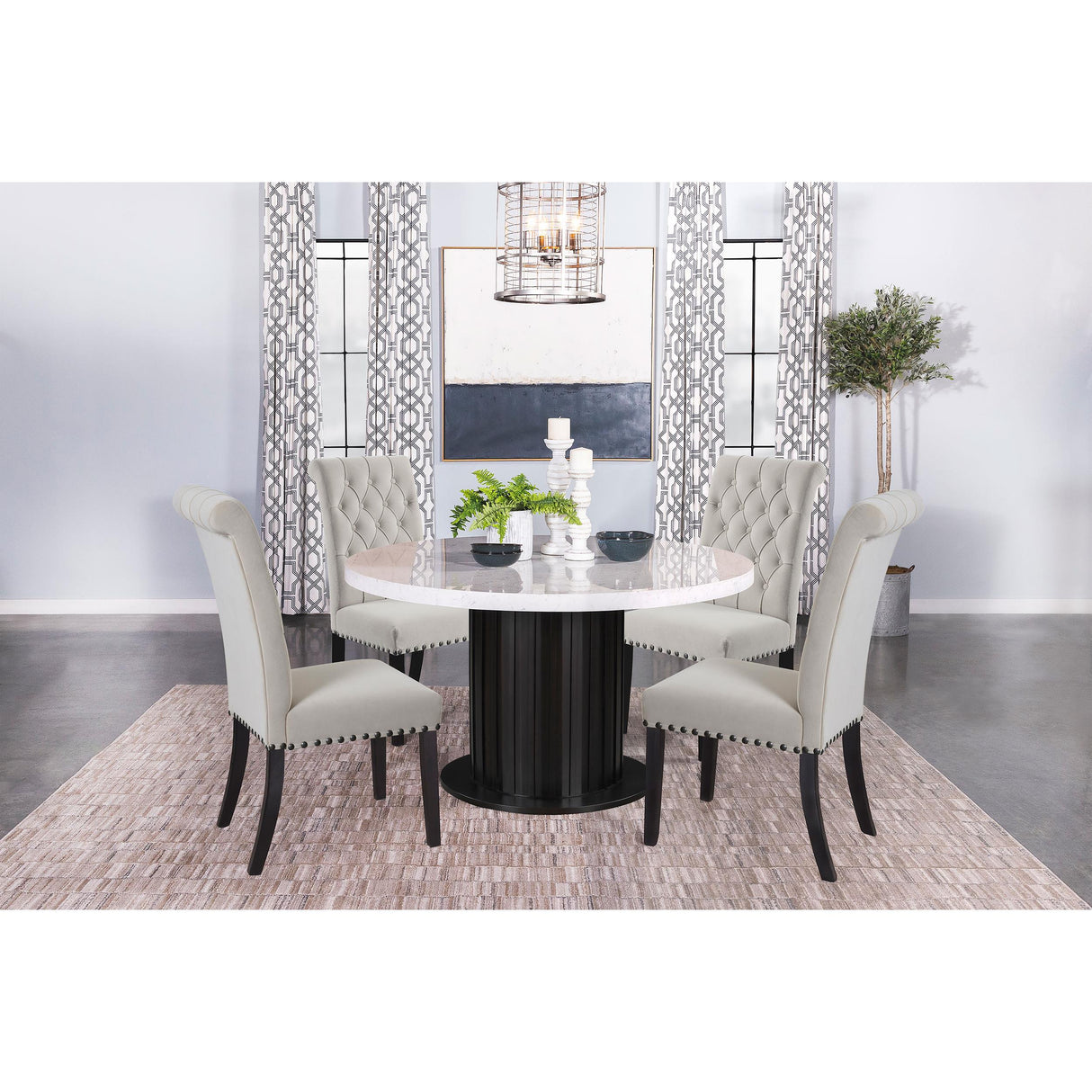  Coaster Furniture Alana 115182 Velvet Upholstered Dining Side Chair - Sand IMAGE 9