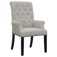  Coaster Furniture Alana 115183 Velvet Upholstered Dining Arm Chair - Sand IMAGE 1