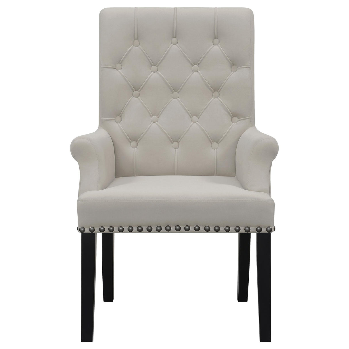  Coaster Furniture Alana 115183 Velvet Upholstered Dining Arm Chair - Sand IMAGE 2