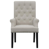  Coaster Furniture Alana 115183 Velvet Upholstered Dining Arm Chair - Sand IMAGE 2