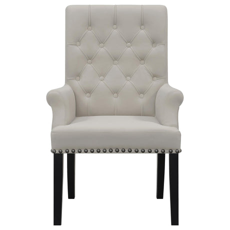  Coaster Furniture Alana 115183 Velvet Upholstered Dining Arm Chair - Sand IMAGE 2