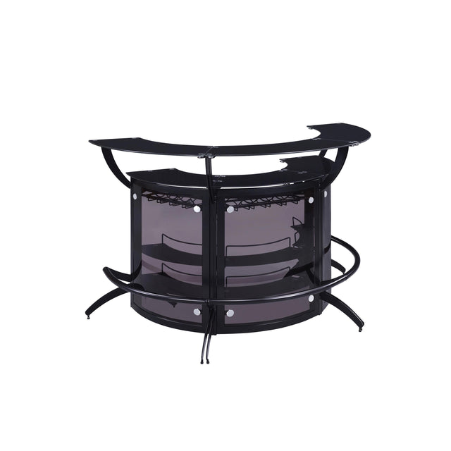  Coaster Furniture 182135-S3 Curved Bar Unit - Smoke/Black IMAGE 1
