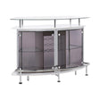  Coaster Furniture Gideon 182235 Curved Glass Top Home Bar Cabinet - White High Gloss IMAGE 1
