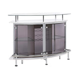  Coaster Furniture Gideon 182235 Curved Glass Top Home Bar Cabinet - White High Gloss IMAGE 1