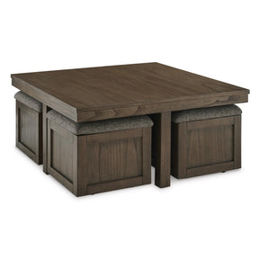  Signature Design by Ashley Boardernest T738-20 Cocktail Table with 4 Stools IMAGE 1