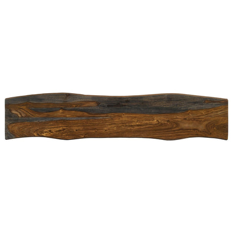  Coaster Furniture Neve 193863 Live Edge Wood Dining Bench Hairpin Legs - Grey Sheesham IMAGE 5