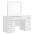  Coaster Furniture Felicity 203507 9-Drawer Vanity Table Lighted Mirror - Glossy White IMAGE 1
