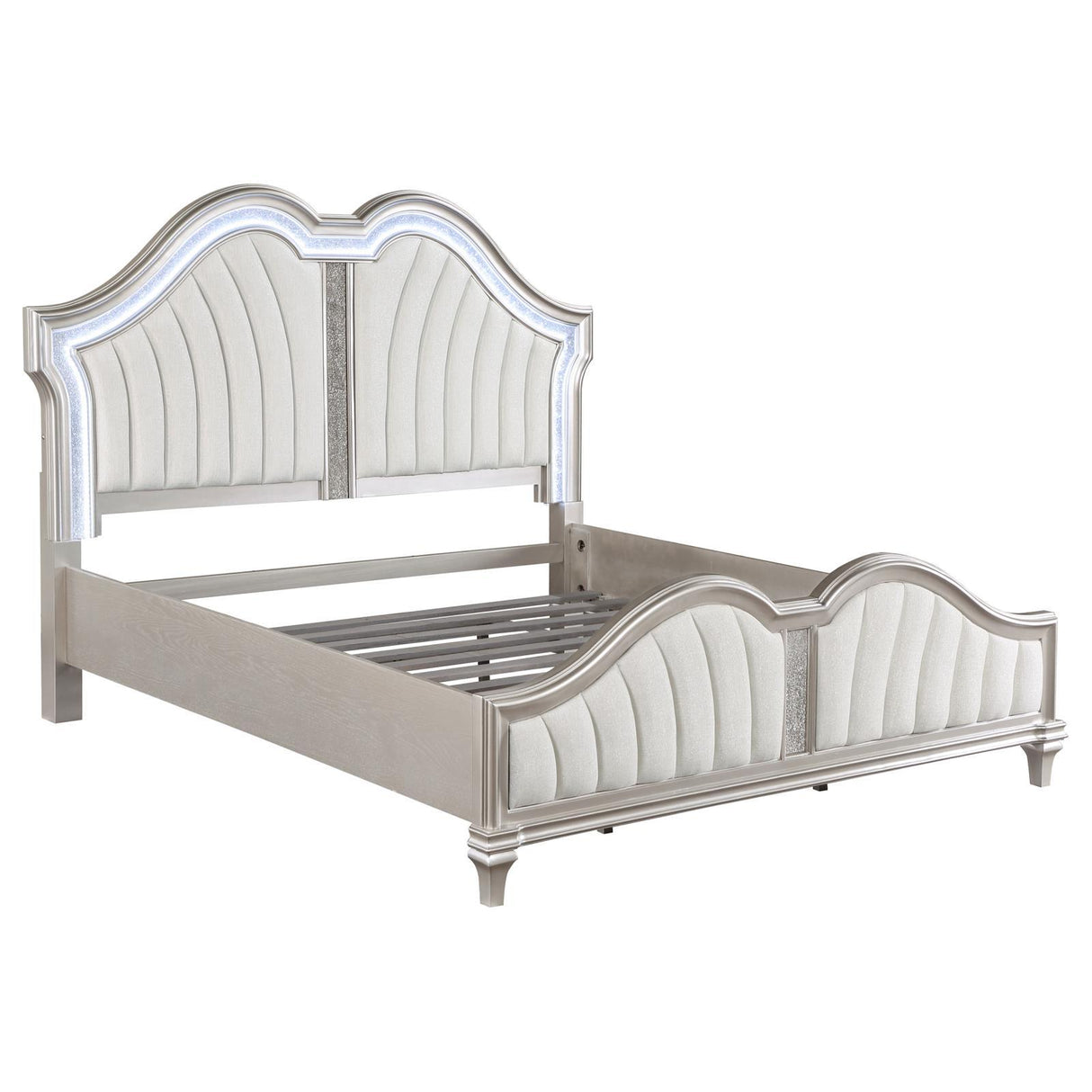  Coaster Furniture Evangeline 223391KE Wood Eastern King LED Panel Bed - Silver Oak IMAGE 5