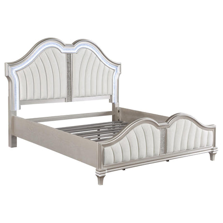  Coaster Furniture Evangeline 223391KE Wood Eastern King LED Panel Bed - Silver Oak IMAGE 5