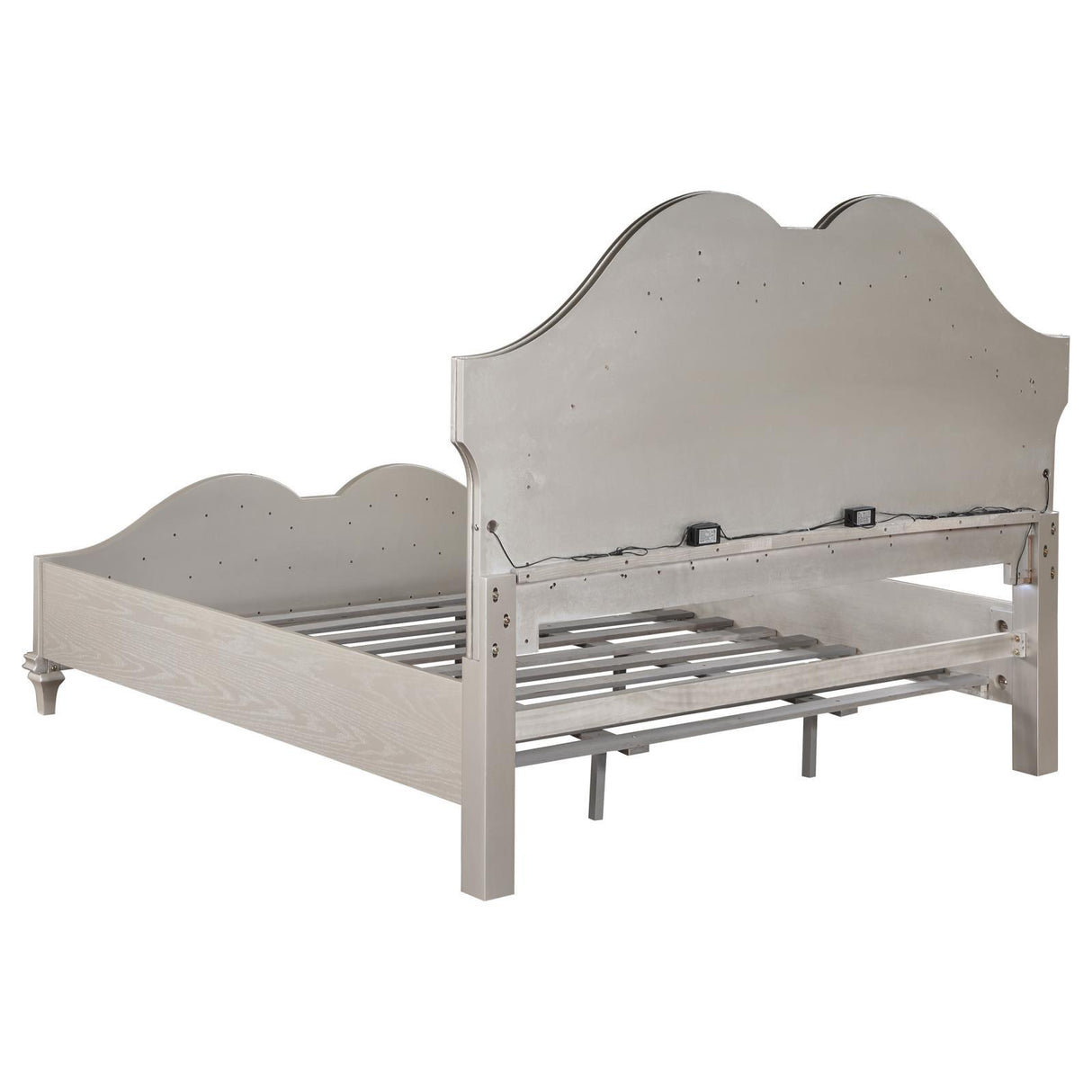 Coaster Furniture Evangeline 223391KE Wood Eastern King LED Panel Bed - Silver Oak IMAGE 6