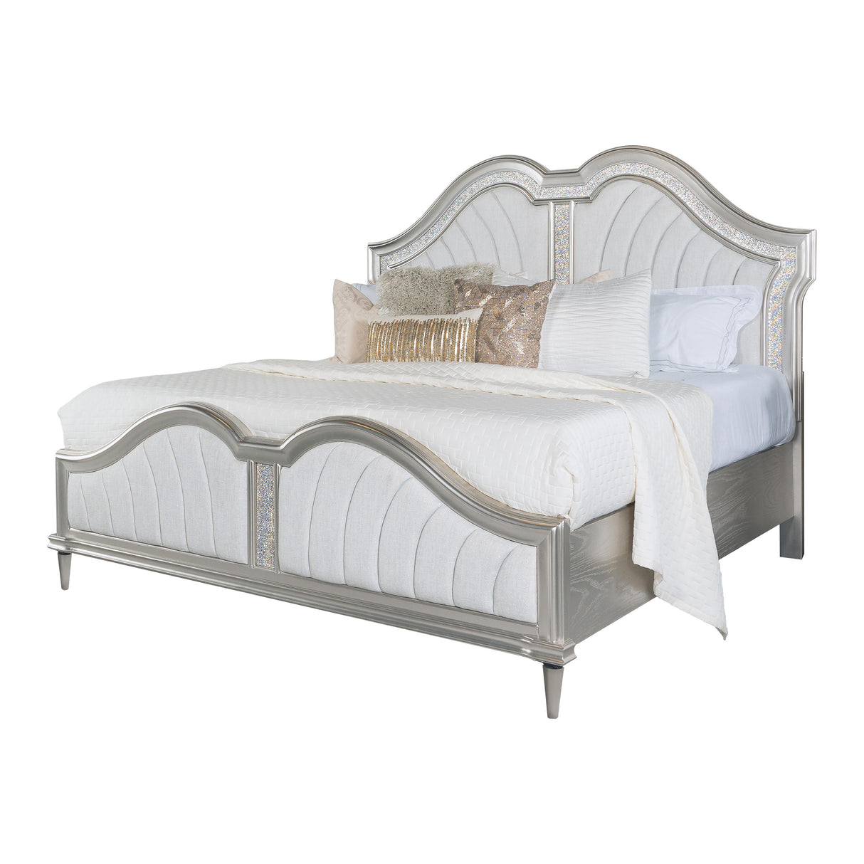  Coaster Furniture Evangeline 223391KW Wood California King LED Panel Bed - Silver Oak IMAGE 1