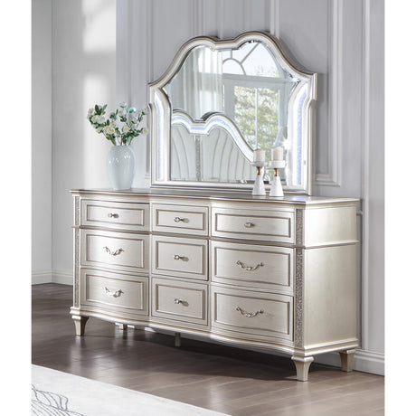  Coaster Furniture Evangeline 223394 Dresser Mirror - Silver Oak IMAGE 5