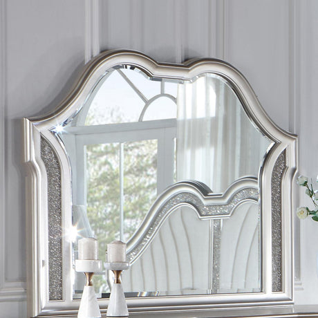  Coaster Furniture Evangeline 223394 Dresser Mirror - Silver Oak IMAGE 6