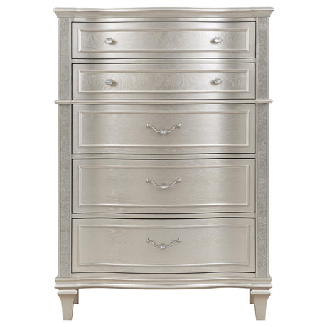  Coaster Furniture Evangeline 223395 6-Drawer Bedroom Chest - Silver Oak IMAGE 2