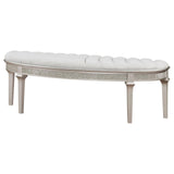  Coaster Furniture Evangeline 223396 Curved Fabric Upholstered Bench - Silver Oak IMAGE 4