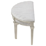  Coaster Furniture Evangeline 223396 Curved Fabric Upholstered Bench - Silver Oak IMAGE 5