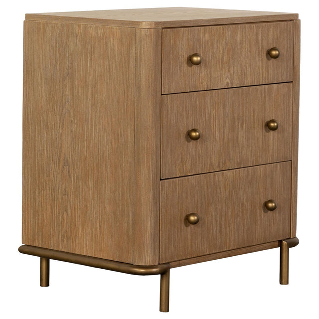  Coaster Furniture Arini 224302 3-Drawer Nightstand - Sand Wash IMAGE 1