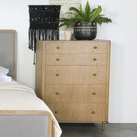  Coaster Furniture Arini 224305 5-Drawer Bedroom Chest - Sand Wash IMAGE 8