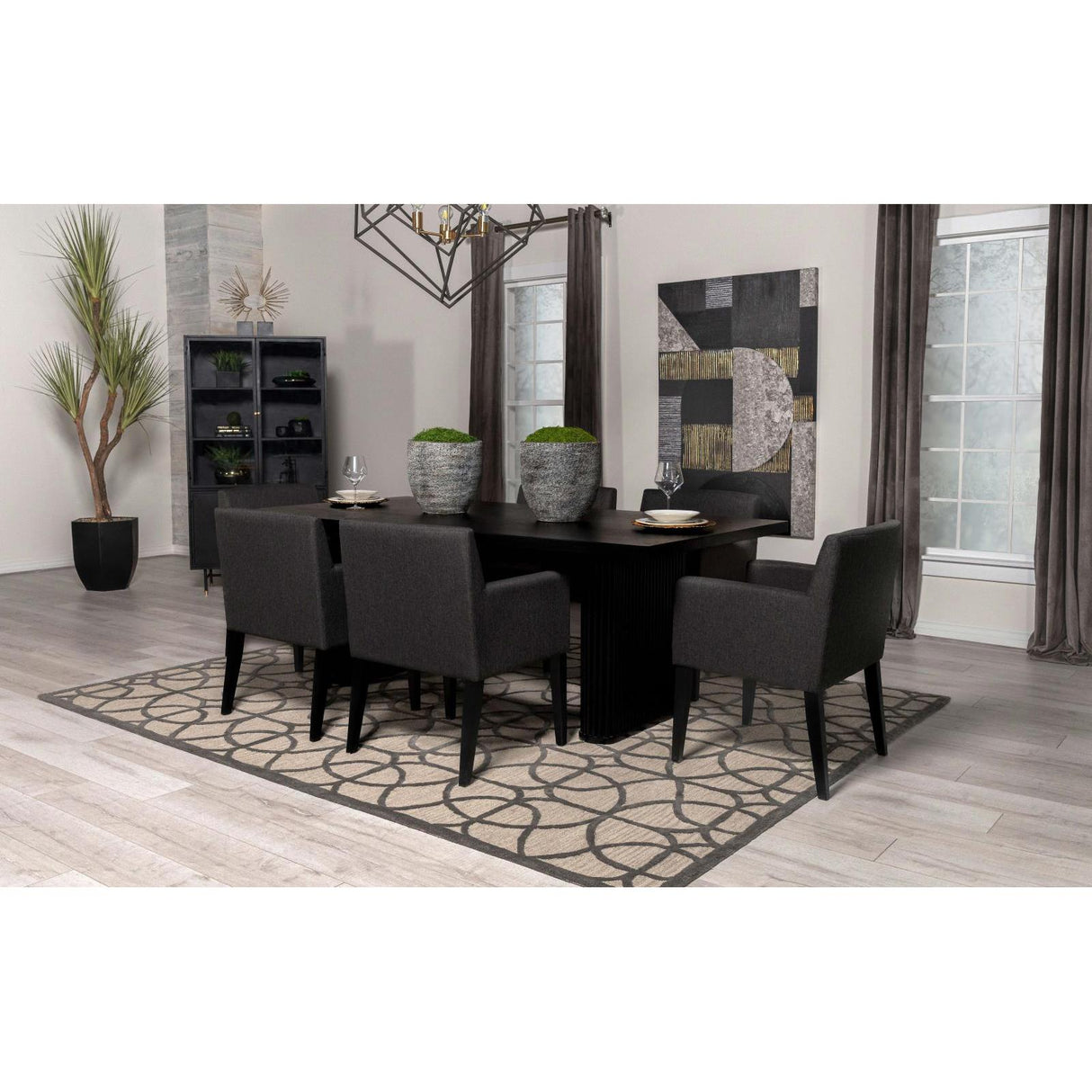  Coaster Furniture Catherine 106252 Upholstered Dining Arm Chair - Grey IMAGE 2