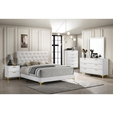  Coaster Furniture Kendall 224401Q Upholstered Queen Panel Bed - White IMAGE 2
