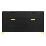  Coaster Furniture Kendall 224453 6-Drawer Dresser - Black IMAGE 3