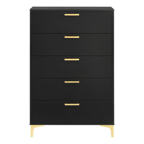  Coaster Furniture Kendall 224455 5-Drawer Bedroom Chest - Black IMAGE 3