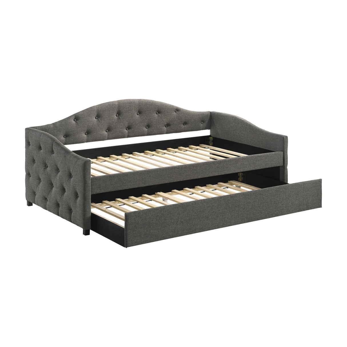  Coaster Furniture Sadie 300638 Upholstered Twin Daybed with Trundle - Grey IMAGE 3