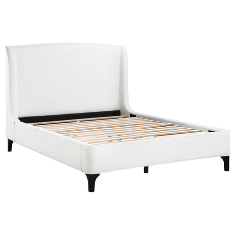  Coaster Furniture Mosby 306020KE Upholstered Eastern King Wingback Bed - Snow IMAGE 1