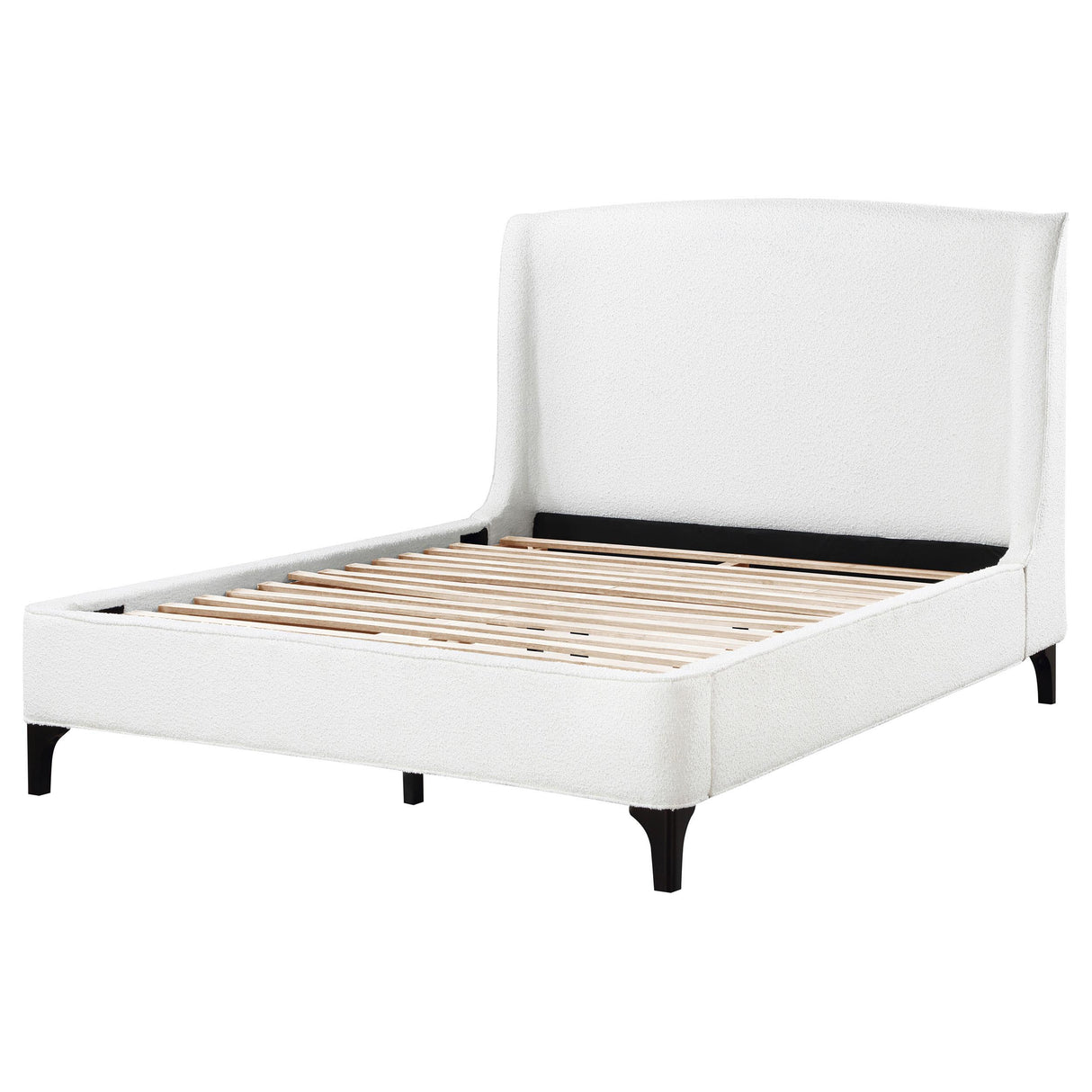  Coaster Furniture Mosby 306020KE Upholstered Eastern King Wingback Bed - Snow IMAGE 4