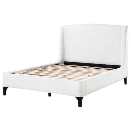  Coaster Furniture Mosby 306020KE Upholstered Eastern King Wingback Bed - Snow IMAGE 4