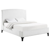  Coaster Furniture Mosby 306020Q Upholstered Queen Wingback Bed - Snow IMAGE 2