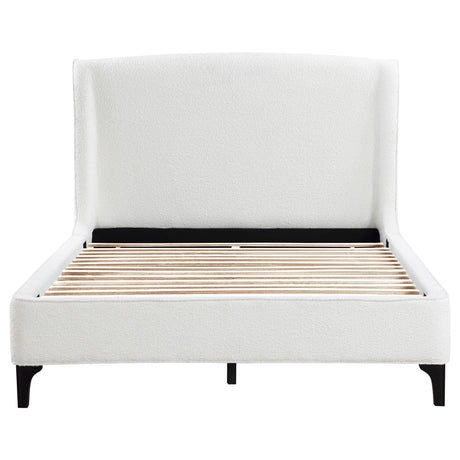  Coaster Furniture Mosby 306020Q Upholstered Queen Wingback Bed - Snow IMAGE 3