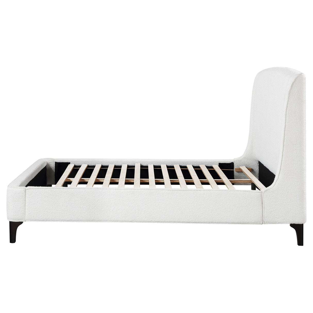  Coaster Furniture Mosby 306020Q Upholstered Queen Wingback Bed - Snow IMAGE 5