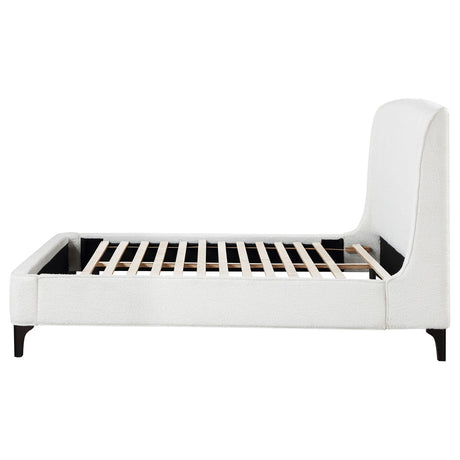  Coaster Furniture Mosby 306020Q Upholstered Queen Wingback Bed - Snow IMAGE 5