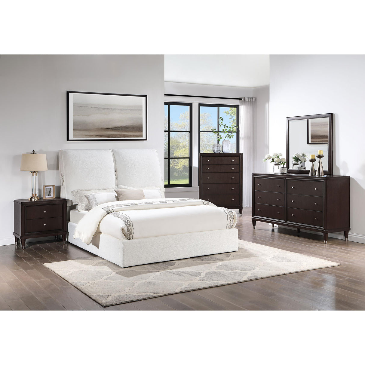 Coaster Furniture Gwendoline 306040Q Upholstered Queen Panel Bed - White IMAGE 11
