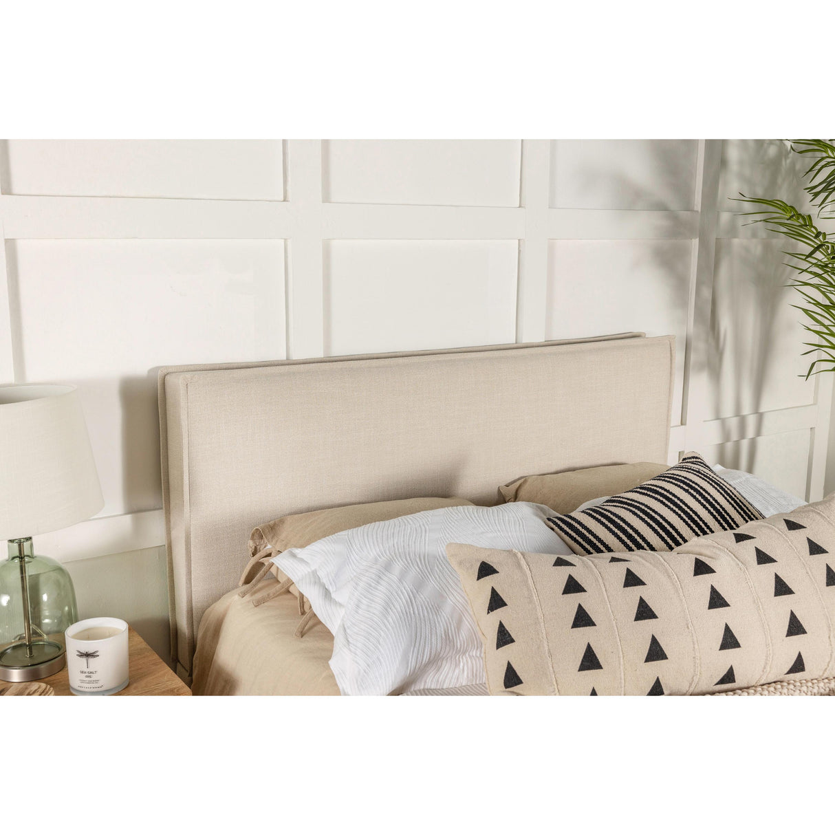  Coaster Furniture Izzy 315985K Upholstered King Panel Headboard - Sand IMAGE 2