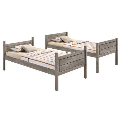  Coaster Furniture Ryder 400818 Wood Twin Over Twin Bunk Bed - Weathered Taupe IMAGE 3