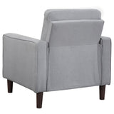  Coaster Furniture Bowen 506783 Upholstered Track Arm Tufted Accent Chair - Grey IMAGE 5