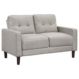  Coaster Furniture Bowen 506786 Upholstered Track Arm Tufted Loveseat - Beige IMAGE 1
