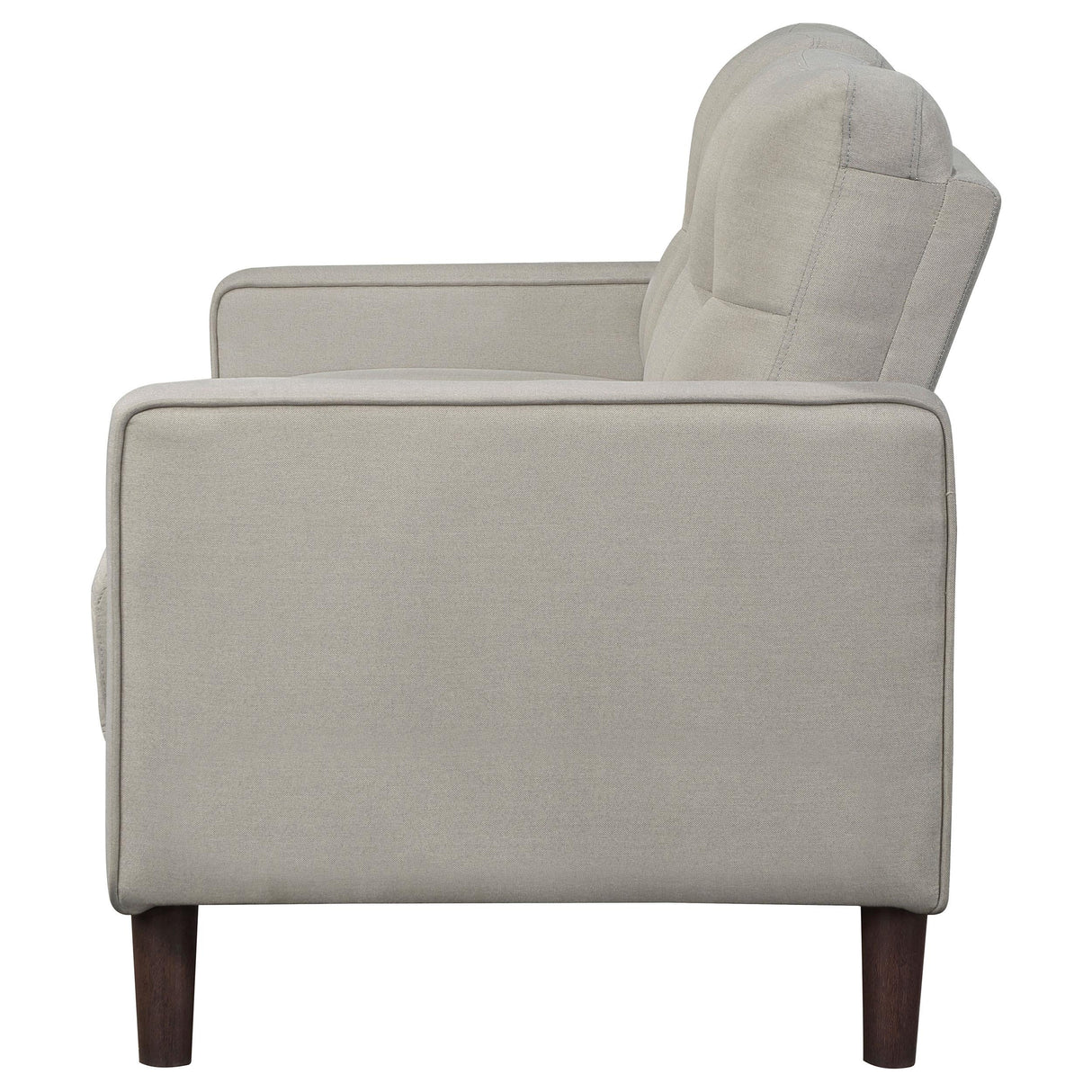  Coaster Furniture Bowen 506786 Upholstered Track Arm Tufted Loveseat - Beige IMAGE 4
