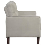  Coaster Furniture Bowen 506786 Upholstered Track Arm Tufted Loveseat - Beige IMAGE 7