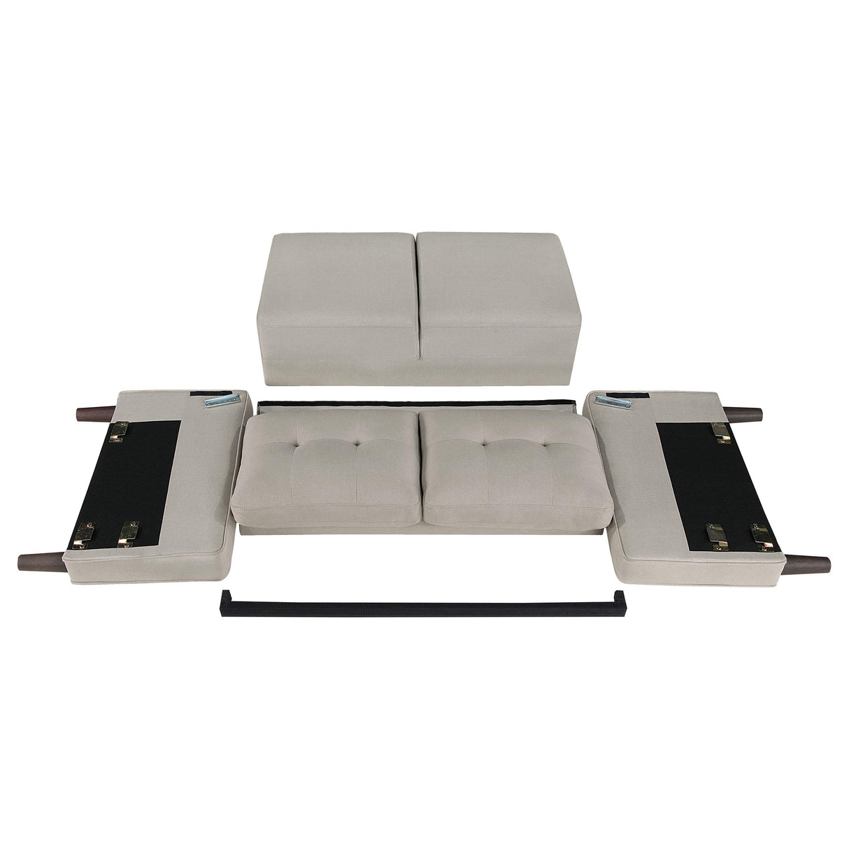  Coaster Furniture Bowen 506786 Upholstered Track Arm Tufted Loveseat - Beige IMAGE 8