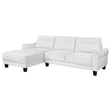  Coaster Furniture Caspian 509550 Upholstered Curved Arm Chaise Sectional Sofa - White IMAGE 1