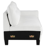  Coaster Furniture Caspian 509550 Upholstered Curved Arm Chaise Sectional Sofa - White IMAGE 12