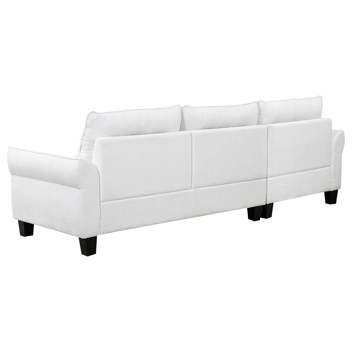  Coaster Furniture Caspian 509550 Upholstered Curved Arm Chaise Sectional Sofa - White IMAGE 7