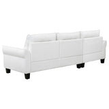  Coaster Furniture Caspian 509550 Upholstered Curved Arm Chaise Sectional Sofa - White IMAGE 7