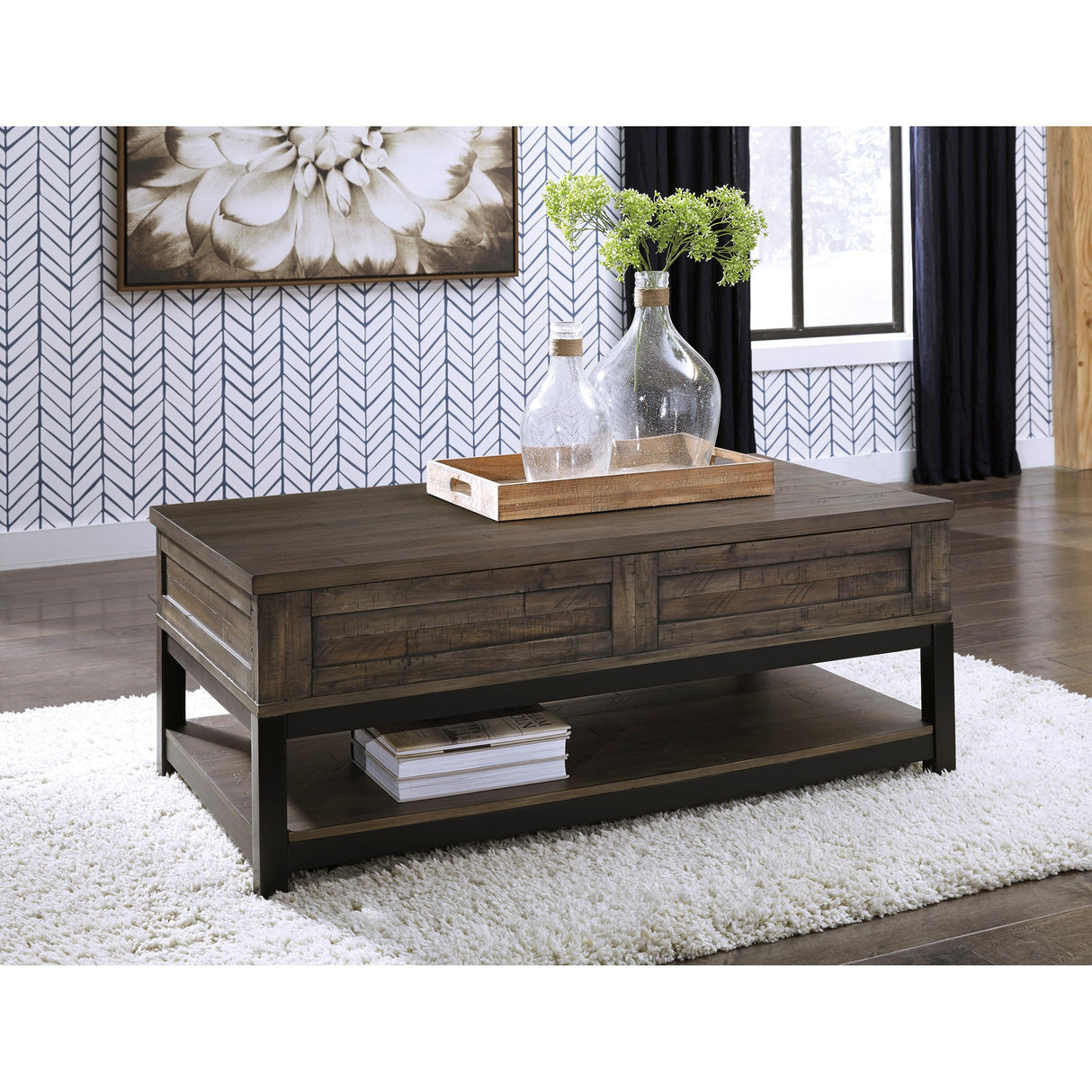  Signature Design by Ashley Johurst T444T1 Lift-top Coffee Table and 2 End Tables IMAGE 2