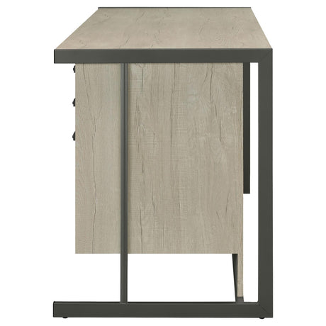  Coaster Furniture Loomis 805881 60-inch 4-Drawer Computer Desk - Whitewashed Grey IMAGE 5