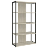  Coaster Furniture Loomis 805883 72-inch 4-shelf Bookshelf - Whitewashed Grey IMAGE 1